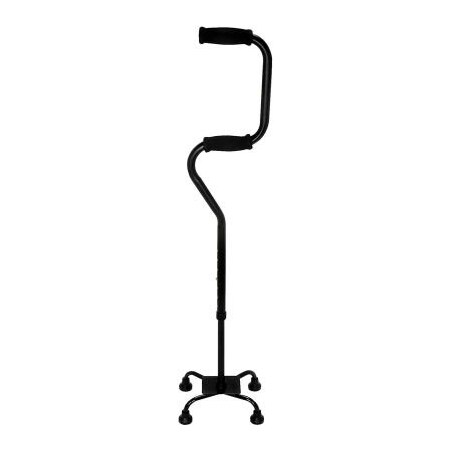 Healthsmart HealthSmart Quad Cane, Sit To Stand Walker, Adjustable Quad Cane, 4 Foot Base, Foam Handles, Black 502-1510-0200